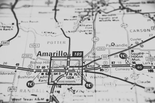 Amarilo Mappa Usa Sfondo Viaggio — Foto Stock