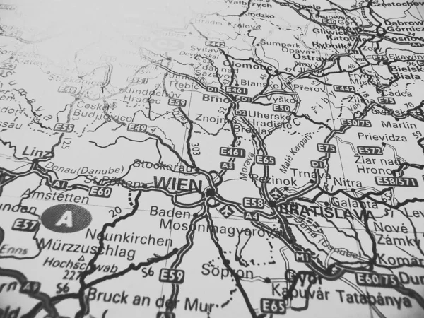 Wien Road Map Europe — Stock Photo, Image