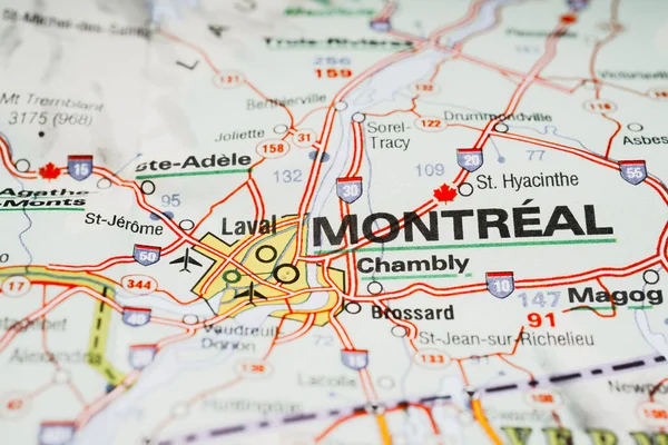 Montreal Sulla Mappa — Foto Stock