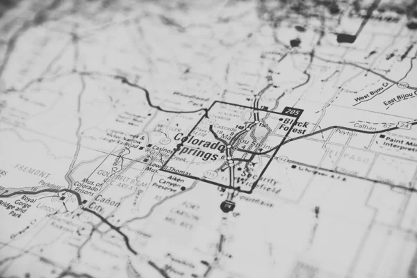 Карта Колорадо Спрингс Сша — стоковое фото