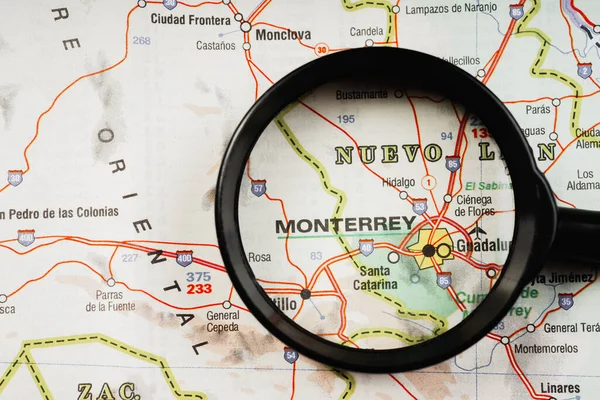 Monterrey on USA map travel background