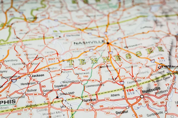 Nashville Nos Eua Mapa Fundo — Fotografia de Stock