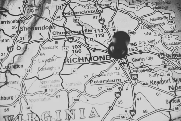Richmond Mapě Cestovní Pozadí — Stock fotografie
