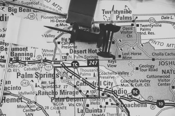 Palm Springs Eua Mapa Viajar Fundo — Fotografia de Stock