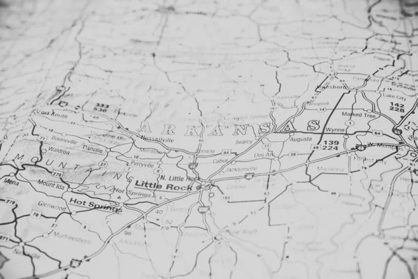 Arkansas Stato Sulla Mappa — Foto Stock