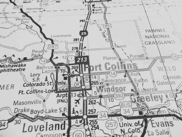 Fort Collins Verenigde Staten Kaart Achtergrond — Stockfoto