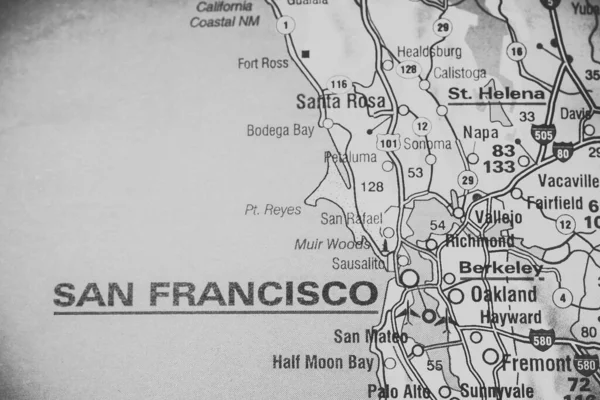 San Francisco Mapě — Stock fotografie