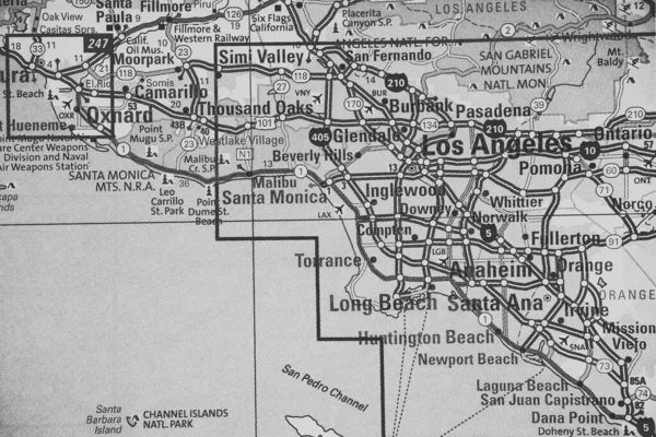 Los Angeles Usa Mapa Fondo Viaje —  Fotos de Stock
