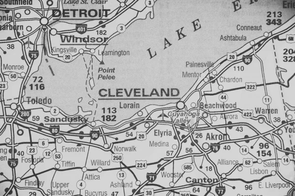 Detroit Auf Der Karte — Stockfoto