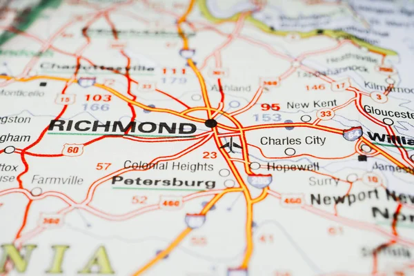 Richmond Peta Latar Belakang Perjalanan — Stok Foto