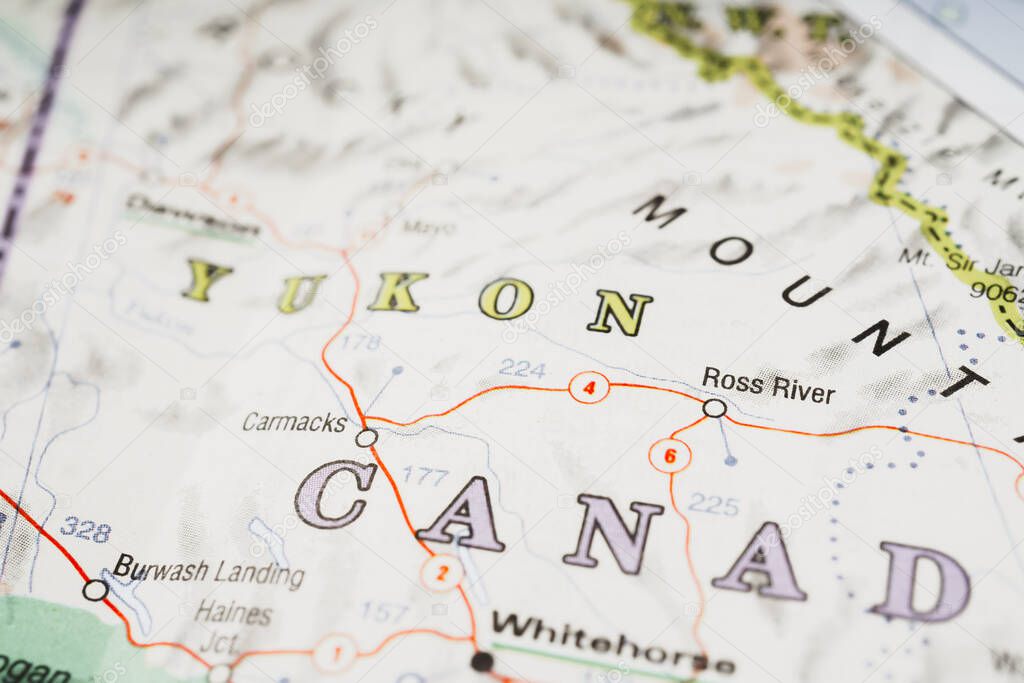 Yukon on Canada map background