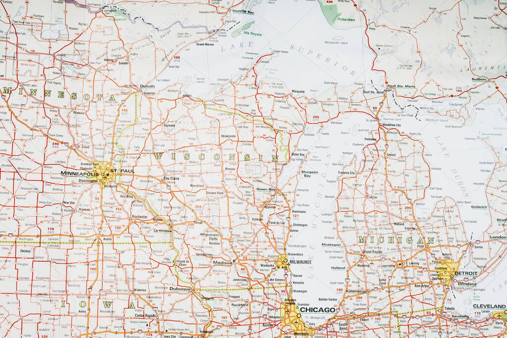 Usa map travel background