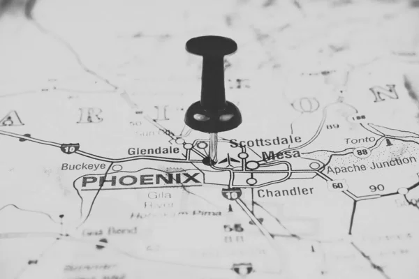 Phoenix Auf Der Landkarte Der Usa — Stockfoto