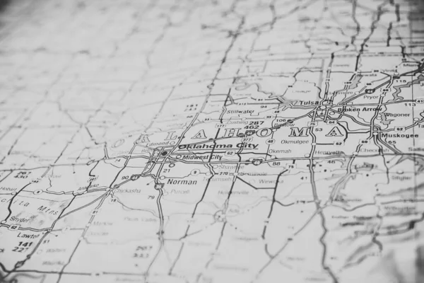 Oklahoma Mapie Podróży Tle — Zdjęcie stockowe