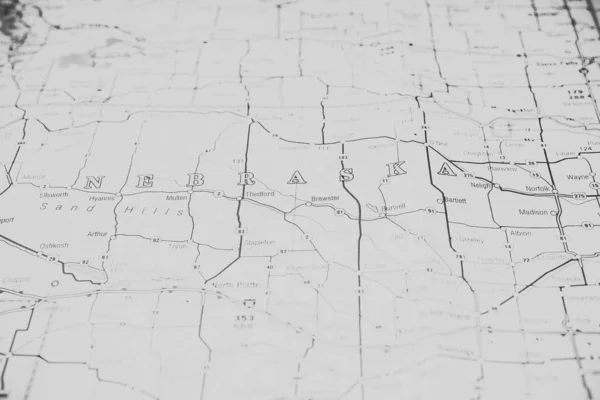 Stan Nebraska Mapie — Zdjęcie stockowe