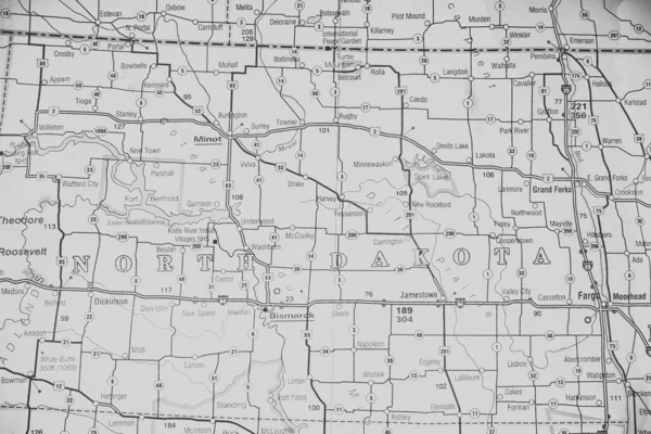 Βόρεια Dacota Στο Χάρτη — Φωτογραφία Αρχείου