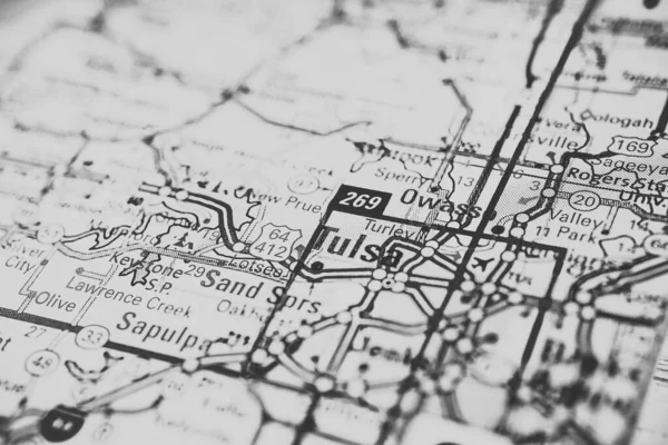 Tulsa Mapa Fondo Viajes — Foto de Stock