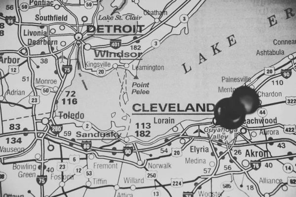 Cleveland Usa Karte Hintergrund — Stockfoto