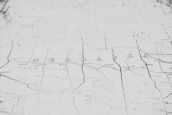 Stato Del Nebraska Sulla Mappa — Foto Stock