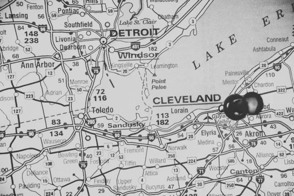 Cleveland Stany Zjednoczone Mapa Tła — Zdjęcie stockowe