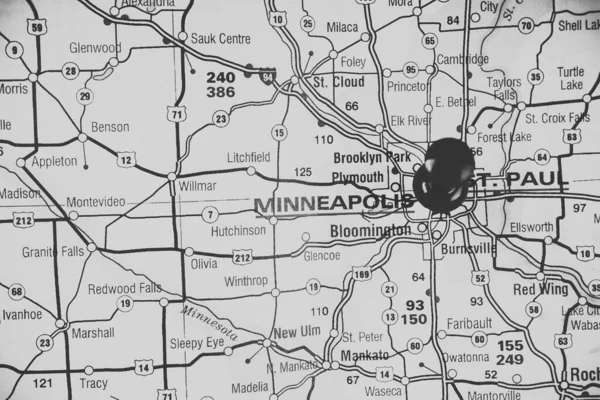 Minneapolis Interaktív Térképen — Stock Fotó