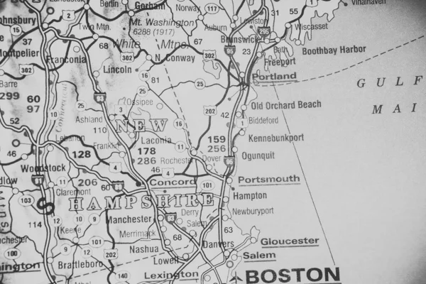 New Hampshire Usa Térképen — Stock Fotó