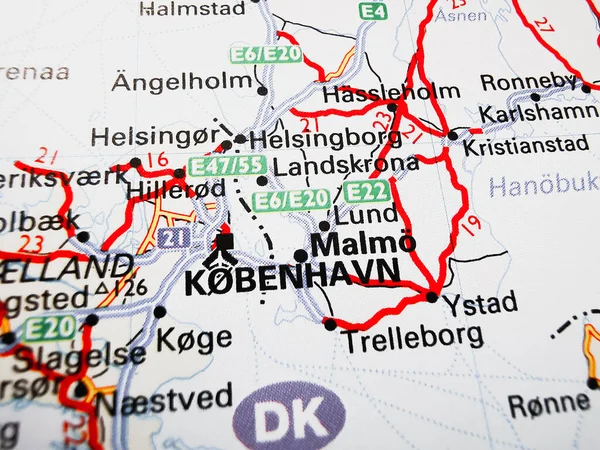 Kobenhavn Een Routekaart Van Europa — Stockfoto