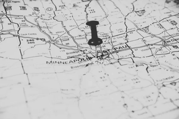 Minneapolis Sulla Mappa — Foto Stock