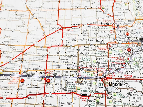 Lincoln Mapa Dos Eua — Fotografia de Stock