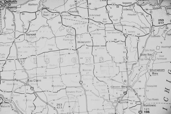 Wisconsin Карте — стоковое фото