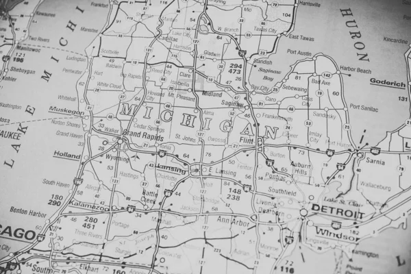 Detroit Mapa — Foto de Stock