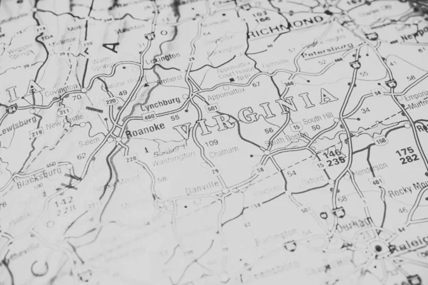 Virginia Mapa Fondo Viaje — Foto de Stock