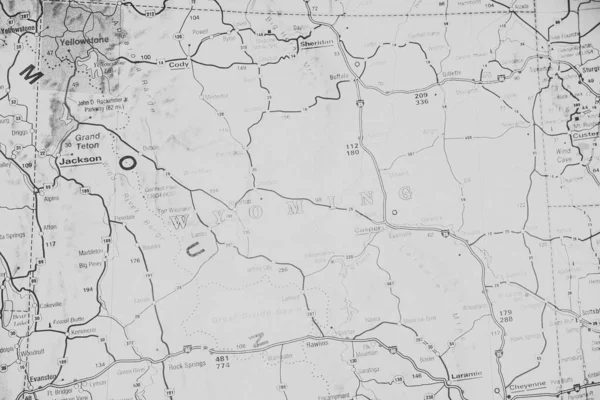 Wyoming Estado Mapa —  Fotos de Stock