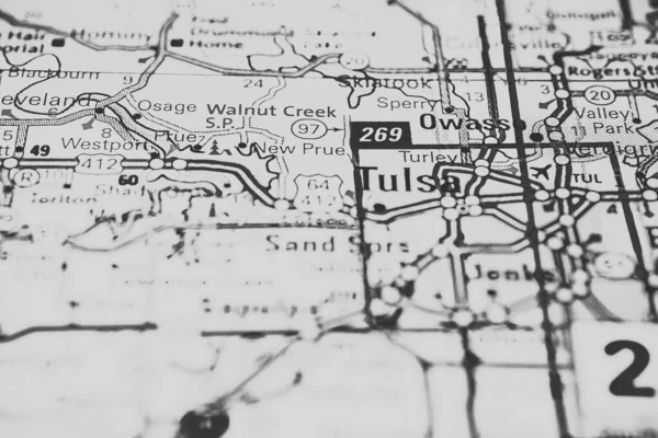 Mappa Sfondo Tulsa Usa Viaggio — Foto Stock