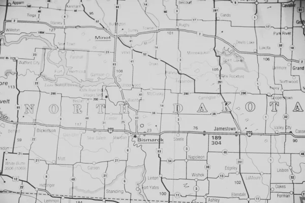 Haritada Kuzey Dacota — Stok fotoğraf