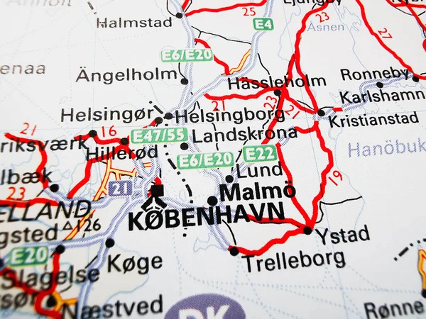 Kobenhavn Een Routekaart Van Europa — Stockfoto