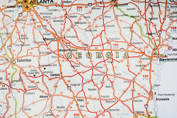 Georgia Mapě Usa Cestovní Zázemí — Stock fotografie