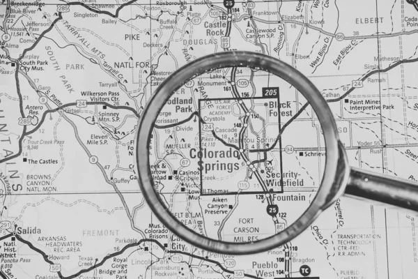 Colorado Springs Usa Mapa Tło Podróży — Zdjęcie stockowe