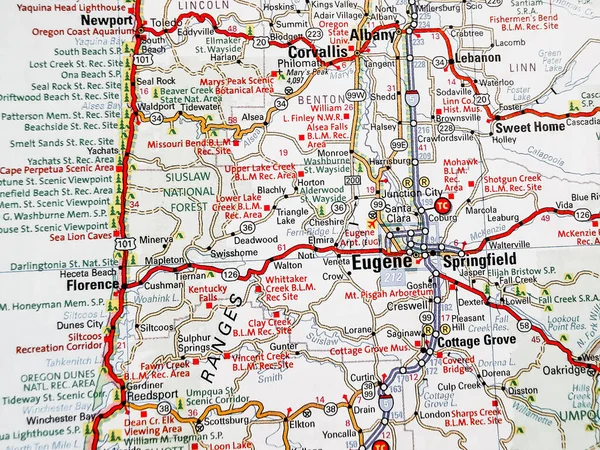Eugene Usa Tło Mapy — Zdjęcie stockowe