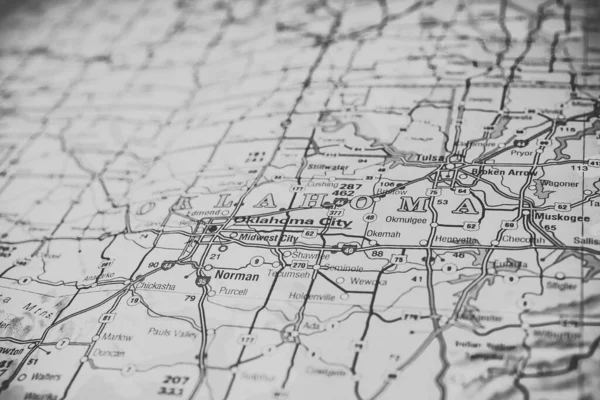 Oklahoma Auf Der Usa Karte Reisehintergrund — Stockfoto