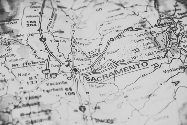 Sacramento Mapa — Fotografia de Stock