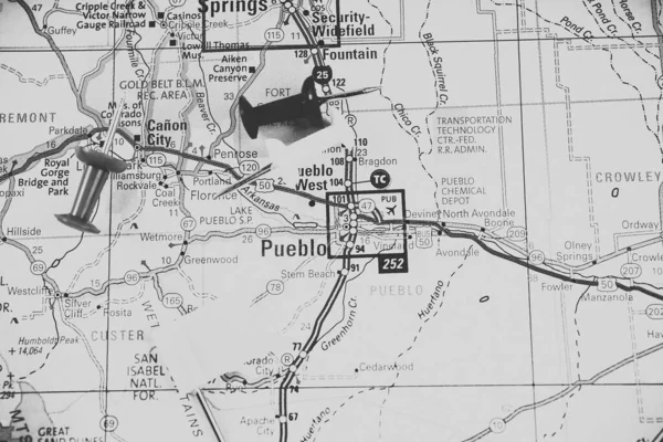 Pueblo Usa Map Travel Background — стокове фото