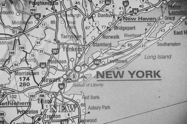 Νέα Υόρκη Στο Χάρτη — Φωτογραφία Αρχείου