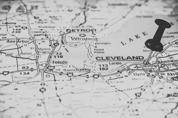 Cleveland Usa Mapa Antecedentes —  Fotos de Stock