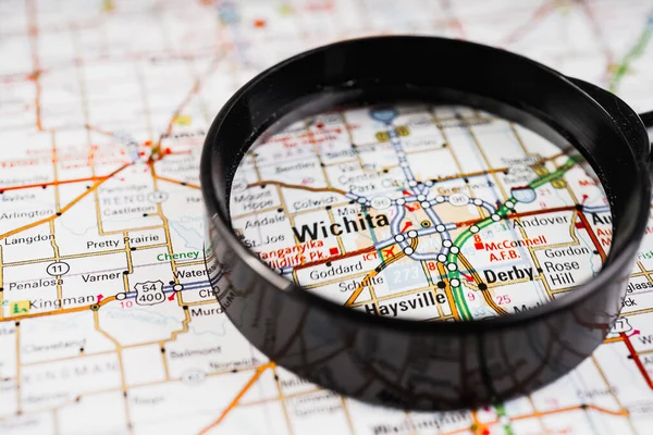 Wichita Usa Map Travel Background — стокове фото