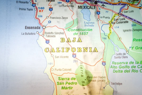 Baja California Mexico map background