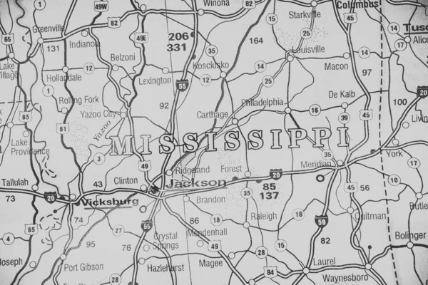 Mississippi Usa Karta Bakgrund — Stockfoto