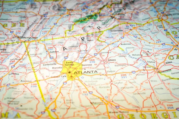 Atlanta Sur Fond Carte Usa — Photo