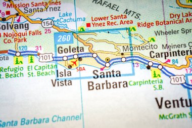 Santa Barbara Usa harita katran arka planı