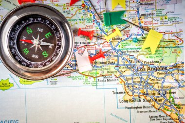 Los Angeles Usa haritası seyahat geçmişi